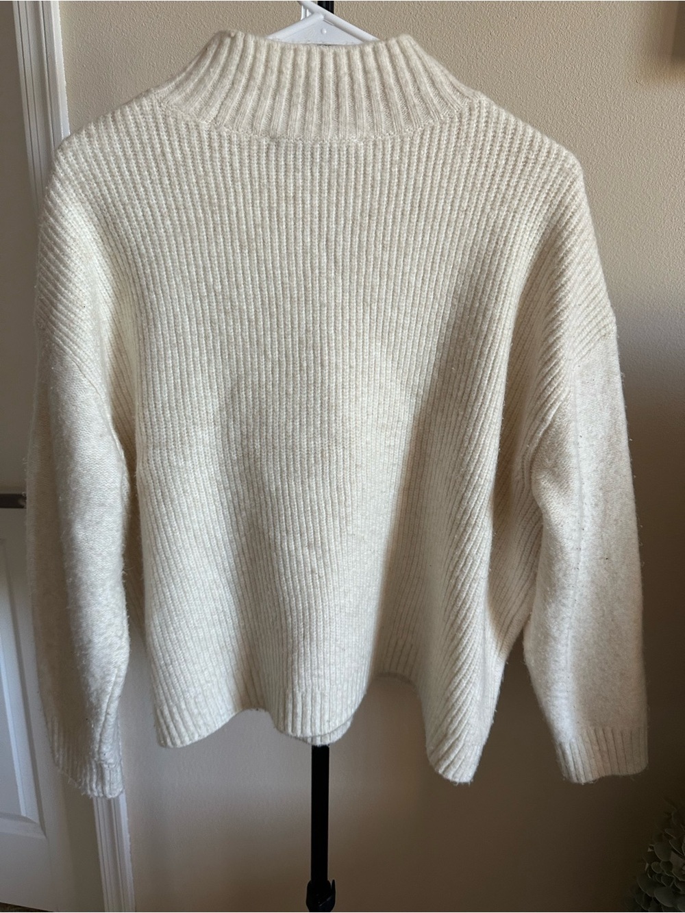 LOFT Cream Cable Turtleneck Sweater - Picture 5 of 7